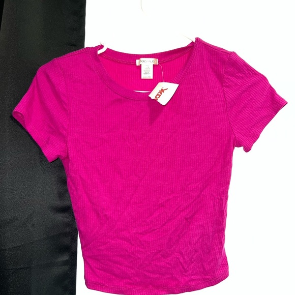 Bozzolo Fitted Pink Crop Tee - Picture 1 of 4
